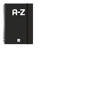 Finocam – Répertoire à double spirale fermé par un élastique | 48 pages | Répertoire A5 Reliure à double spirale – couleur Noir