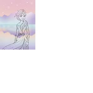 Komar Tableau mural Disney La Reine des Neiges Pastel Lights - Dimensions : 50 x 70 cm - Poster pour chambre d'enfant - Roulé sans cadre - Violet, rose