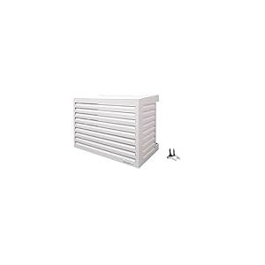 Qventi cache pour climatiseur - blanc - aluminium - grille de protection - habillage - montage facile - taille M - dimensions ext&eacute;rieures (LxlxH) : 115 x 57,5 x 85 cm, (CAL115BW)