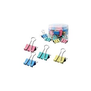 Pinces à documents 25 mm, Lot de 48 Pinces à Papieren Métal, Pince Double Clip, Binder Clips, Pince Papier, Trombones Bureau, Clip Fournitures de bureau, Multicolore