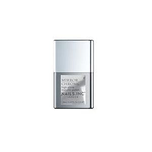 Nails Inc - SILVER SERVED Mirror Chrome Vernis à ongles - Finition miroir haute brillance couleur chrome - Argent - Vegan, non testé sur les animaux & longue durée - Manucure parfaite