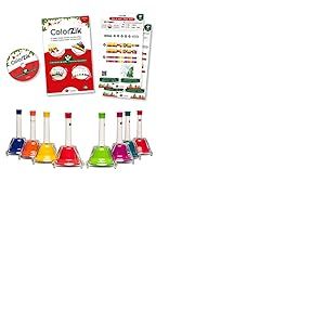 FUZEAU - 78347 - LOT COLORZIK NOEL + Instrument - Partitions color&eacute;es + CD + 8 cloches accord&eacute;es - M&eacute;thode jouer de la musique sans solf&egrave;ge - 5 partitions color&eacute;es th&egrave;me de No&euml;l - D&egrave;s 5 ans