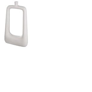 Casablanca Grand Vase d&eacute;coratif XL en Aluminium carr&eacute; Moderne Trou Vase d&eacute;coration Salon Table Couleur cr&egrave;me Hauteur 41,5 cm