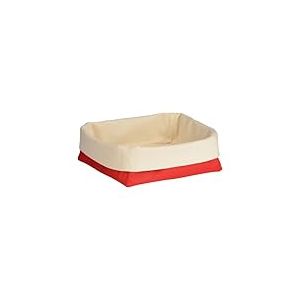 Premier Housewares 1901103 Panier à Pain en Polyester/Coton Crème/Rouge