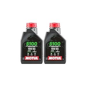 Motul 104080 5100 Huile de Moteur pour Moto &agrave; Moteur 4 Temps, 15 W-50, 1 l (Lot de 2)