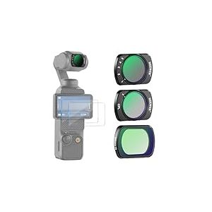 NEEWER Magnetic ND2-32,1/4 Black Diffusion & CPL Kit Filtre Compatible avec DJI Osmo Pocket 3,Pack de 3 Accessoire pour Cam&eacute;ra Action avec 2 Protecteur &Eacute;cran Verre Tremp&eacute;,Verre Optique Multicouche/HD