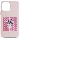 Echo Tech Technicienne en échocardiographie Fille Coquette Bow Rose Coque pour iPhone 13 Pro Max