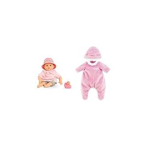 Corolle Lot de Mon Premier Poupon, Bébé Bain Coralie, avec Jouet de Bain Canard, 30cm, dès 18 Mois, 9000100870 Pyjama Rose et Bonnet, vêtements, pour Poupon 30cm, dès 18 Mois, 9000110620