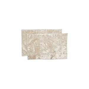 Catherine Lansfield Lot de 2 Sets de Table en Velours écrasé Naturel 30 x 46 cm