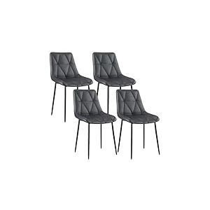 Clevich Lot de 4 chaises de Salle &agrave; Manger, jusqu'&agrave; 200 kg, rembourr&eacute;es, Pieds en polyur&eacute;thane, Stables, Confortables, Montage Facile, chaises de Cuisine, 81 x 57 x 50 cm, Gris