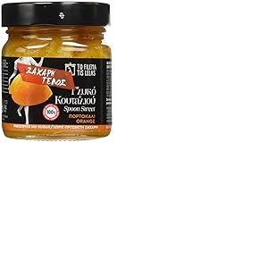 To Filema Tis Lelas Orange Confit au Sirop Sans Sucre Ajout&eacute; &ndash; Pack 2 x 240 g (480 g) | Fruits Confits Grecs Artisanaux | V&eacute;gan, Sans Gluten, Sans Conservateurs | Dessert M&eacute;diterran&eacute;en Traditionnel