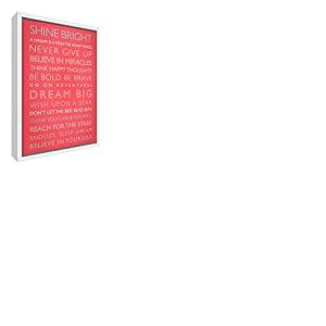 Feel Good Art Dream Big Impression Giclée Motif imprimé sur Toile avec Cadre en Bois Blanc Massif Surround, Corail/Orange, 64 x 44 x 3 cm, Grand