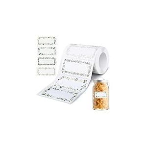 AiQInu Etiquettes Autocollantes Bocaux, 200 Pièces Étiquettes à Confiture, Etiquettes Adhésives Étiquettes Confitures, pour Pots De Confiture, Pots à éPices, Bouteilles