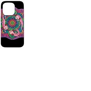 Motif Mandala Axolotl coloré pour Les Amoureux des Animaux Coque pour iPhone 15 Pro