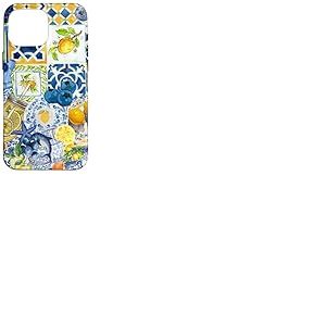 Carrelage méditerranéen et jaune jaune mignon été italien Coque pour iPhone 16 Pro Max