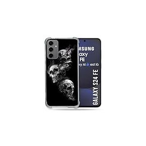 Cokitec Coque Renforcée pour Samsung Galaxy S24 FE Tete de Mort Triple