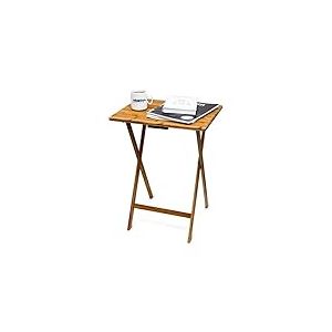 Relaxdays 10015834 Table d'appoint Pliante table console Bambou HxlxP: 68 x 48 x 38,5 cm, nature