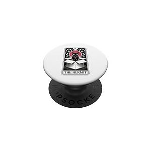 The Hermit Tarot Card in Box Mystic Funny Cat in Box PopSockets PopGrip Adhésif