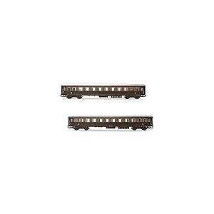 Rivarossi - HR4367 - FS, Pack de 2 Unit&eacute;s Bz 33010 Type 1946 2&Egrave;me Classe, Une avec Compartiment Ristoro, Livr&eacute;e Castano, Isabella, &Eacute;p. IIIb, Mat&eacute;riel Roulant pour Autocars