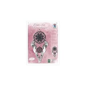 URSUS 21560002F - Set de décoration Attrape-rêves Noir/Argent, Le Set Contient du matériel pour 2 Attrape-rêves, imprimé des Deux côtés, diverses pièces découpées, Perles, cordelette