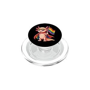 Süsser Axolotl Gay Pride LGBT Lunettes de soleil Cape Rainbow Flag PopSockets PopGrip pour MagSafe