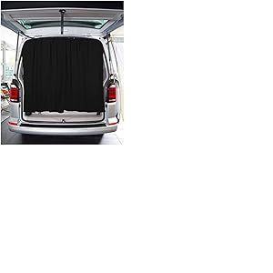 BREMER SITZBEZ&Uuml;GE Housse de Protection Solaire pour hayon, Porte battante, Rideau Compatible avec VW T5 T6 T6.1 Multivan Transporter Caravelle en Noir