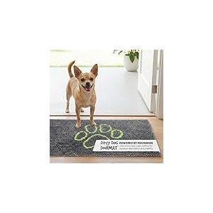 Dog Gone Smart Dirty Dog Doormat - Fast Drying Rug with Super Gripper Backing for Clean Floors - Super Absorbent and Machine Washable Mat for Muddy Paws - Cool Grey
