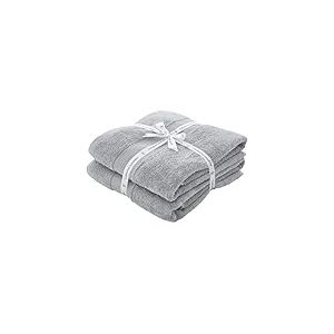 Catherine Lansfield Lot de 2 draps de Bain antibact&eacute;riens en Coton Doux et Absorbant Gris argent&eacute; 500 g/m&sup2;