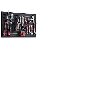 VEVOR Panneau &agrave; Lattes Mural Garage, 1225 x 645 mm, Panneau Rangement Outils en PVC avec Conception Modulaire, Porte-outils Muraux pour Affichage, Organisation, Stockage, Atelier, Artisanal, Noir