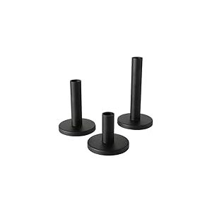 Boltze Malko 2004618 Lot de 3 chandeliers, en fer, design moderne, pour bougies, bougeoirs, accessoires de bougies Noir
