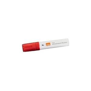 Nobo Marqueurs Effaçables à Sec Glide pour Tableau Blanc, Pointe Biseautée Large 10mm, Lot de 4, 1915390, Rouge