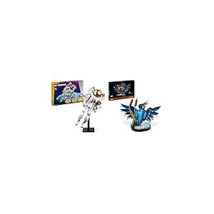 LEGO Creator 3-en-1 L’Astronaute dans l’Espace, Jouet de Construction avec Chien et Navette Spatiale & Icons Le Martin-pêcheur, Kit de Maquette pour Adultes Amoureux des Oiseaux et de l'Ornithologie