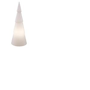 Light Life Objet lumineux arbre rond (solaire), Plastique, Weiß, 39 x 39 x 100 cm, Integriert