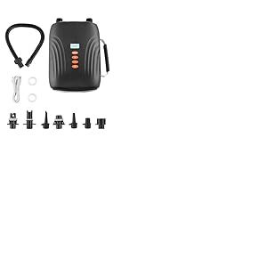 VEVOR Pompe à Air Électrique pour Paddle 20 psi, Gonfleur pour SUP Rechargeable Alimenté par Batterie et Connecteur Allume-Cigare, Gonflage et Dégonflage à Deux Étages, Arrêt Automatique, pour Matelas