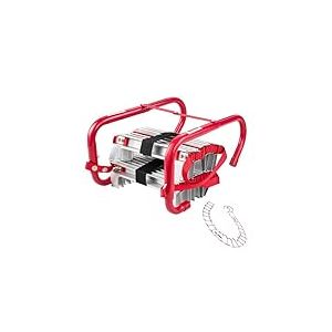 VEVOR &Eacute;chelle de Corde 7,6 m, &Eacute;chelle de Secours Incendie R&eacute;tractable 3 &Eacute;tages L&eacute;g&egrave;re Alliage Aluminium, Capacit&eacute; de Charge 453,6 kg, avec Sangle de S&eacute;curit&eacute; Polyester Robuste, Marches Antid&eacute;rapantes