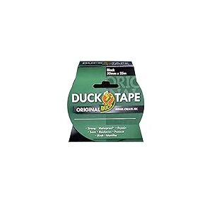 Duck Tape Original Ruban adhésif Noir 50 mm x 25 m Le ruban adhésif de réparation original haute résistance et imperméable pour conduit et canalisation.