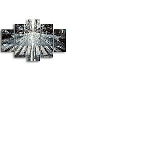 Homemania Tableau New York - 5 Pi&egrave;ces - Villes et Paysages - par Salon, Pi&egrave;ce - Multicouleur en MDF, 95 X 0,3 X 60cm - HM205MDF035