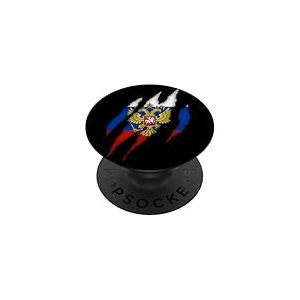 Drapeau de la Russie, Drapeau de la Russie. PopSockets PopGrip Adh&eacute;sif