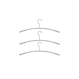 axentia Ensemble de 3 Cintres en Acier Inoxydable, Stable et Durable, Cintres Convenables aux Vestes, Manteaux, chacun env. 47 x 15,5 x 1,2 cm, Argenté