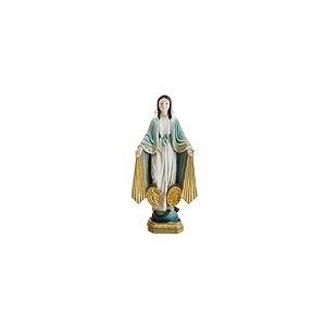 Inmaculada Romero IR Figurine Vierge Miraculeuse 30 Cm. Socle Sculpture Médailles Latérales Rayons