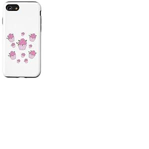Illustration Mignonne du d&eacute;sert Rose Cupcakes et Roses Coque pour iPhone SE (2020) / 7/8