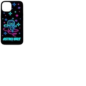 Astro Bot Neon Style Stars and Planets Video Game Coque pour iPhone 13