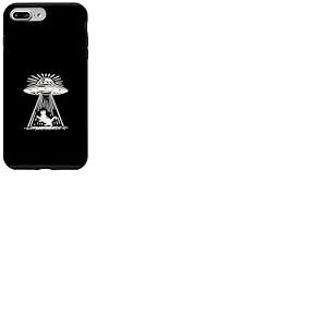 Enl&egrave;vement de Chat Spatial - UFO Alien Tracteur Faisceau Chat Coque pour iPhone 7 Plus/8 Plus