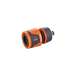 GRIFEMA GE1202, Raccord Tuyau D'arrosage - Connecteur Rapide 1/2 Pouces 13 mm, Connecteurs de Tuyau et de Robinet, Connecteur avec fonction d'arrêt d'eau, Orange, Exclusivité Amazon