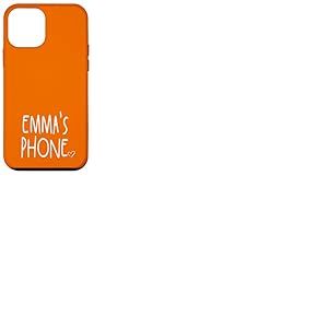 Emma's Phone Emma Nom personnalisé Blanc Orange Coque pour iPhone 12 mini