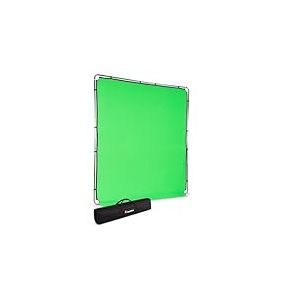 Manfrotto EzyFrame Kit de Fond Pliable Photo/Vidéo Grand Format - 2 x 2,3 m - Chroma Key Vert - Cadre en Aluminium Rapide à Assembler - Fourni avec Étui de Transport Rigide et Compact - LL LB7946