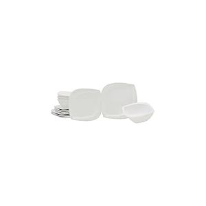 CreaTable, 11443, série Melbourne, service de vaisselle 12 pièces, ensemble d'assiettes en porcelaine.