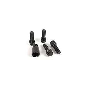 OMP JEU DE 4 VIS ANTIVOL JANTES M12X1.5 FILETAGE LONGUEUR 28MM FORME CONIQUE, Noir