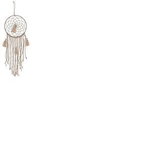 OOTB Attrapeur de r&ecirc;ves de Couleur Naturelle, Boho Style, avec 4 Glands, env. 25 x 70 cm