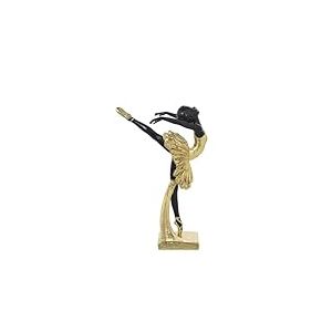 Alexandra House Living Figurine décorative Noire dorée en Plastique Ballerine 14 x 18 x 26 cm